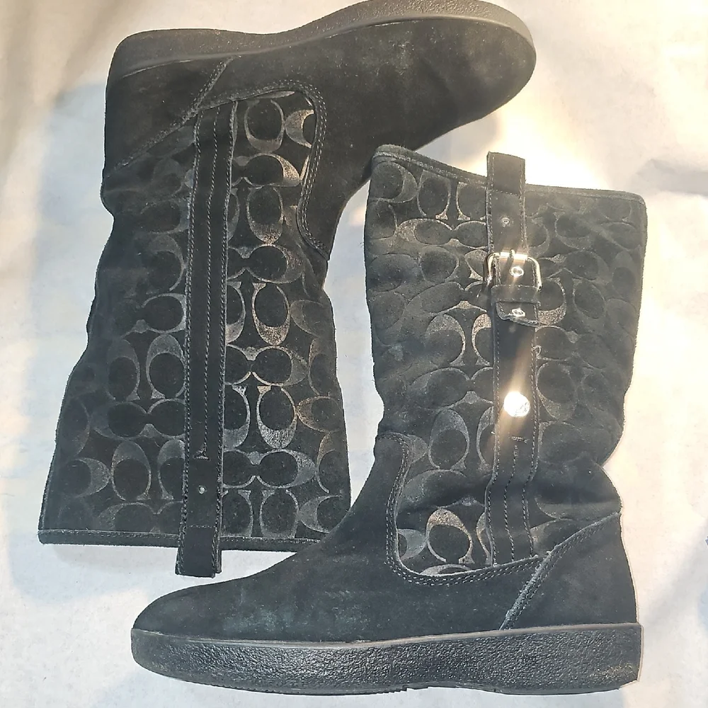 Coach Black Suede lined Boots